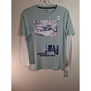 NWT Colorful Planet Long Sleeve T-Shirt Skater Casual Grunge Boys Sz Large 10/12